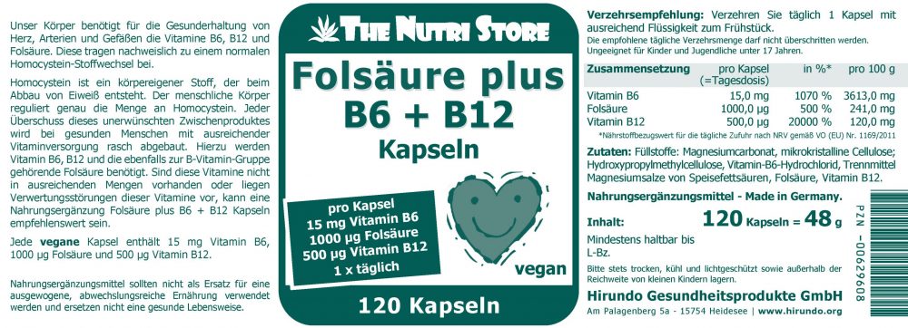 Folsäure + B12 + B6 Kapseln 120 Stk. vegan – Bild 4