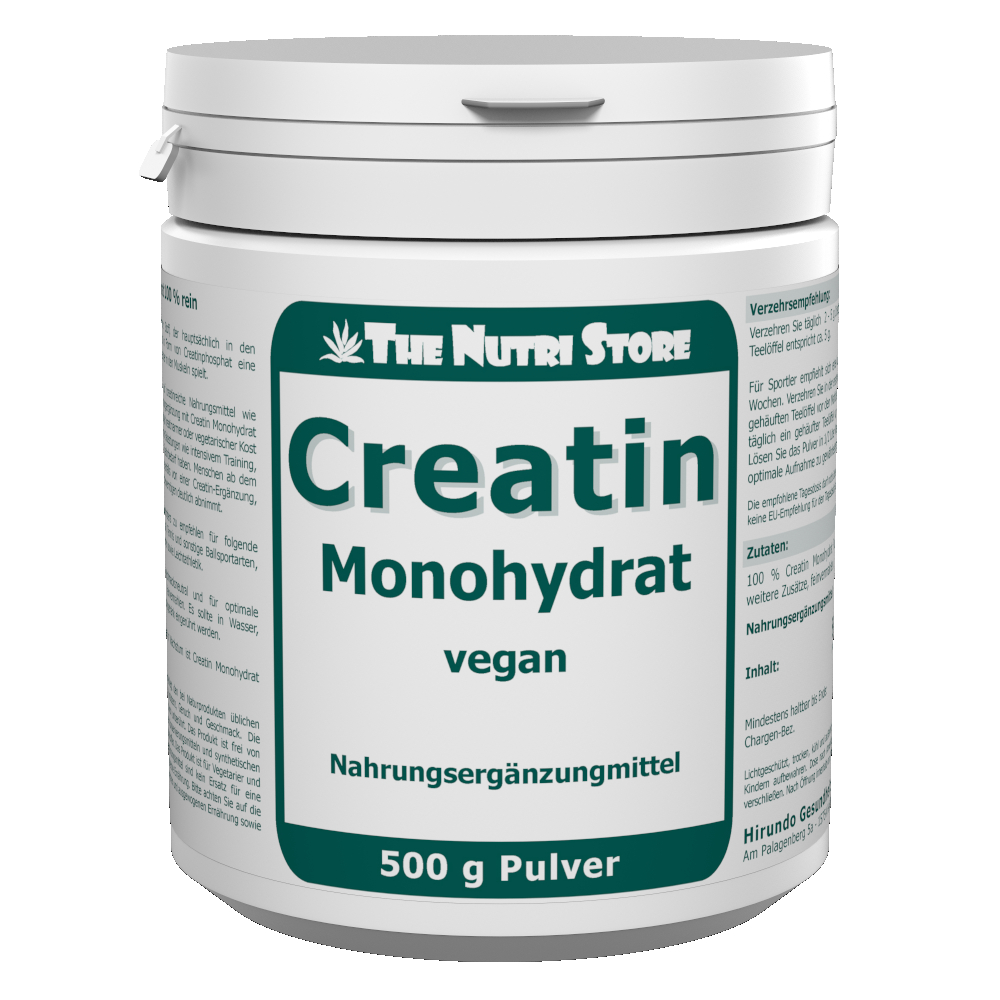 Creatin Monohydrat 100 % rein Pulver 500 g vegan