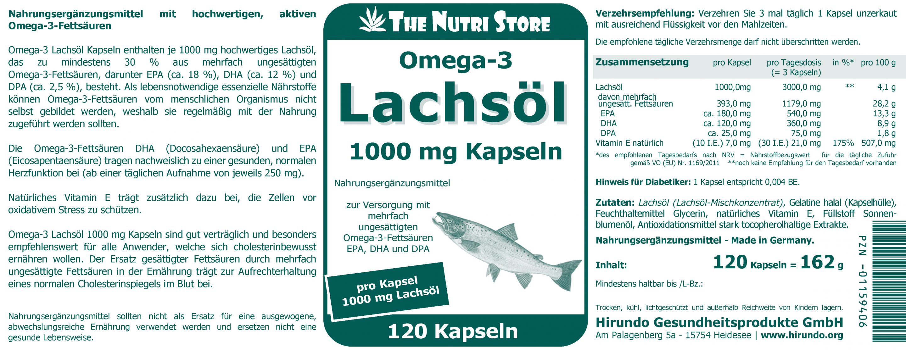 Omega-3 Lachsöl 1000 mg Kapseln 120 Stk. – Bild 4
