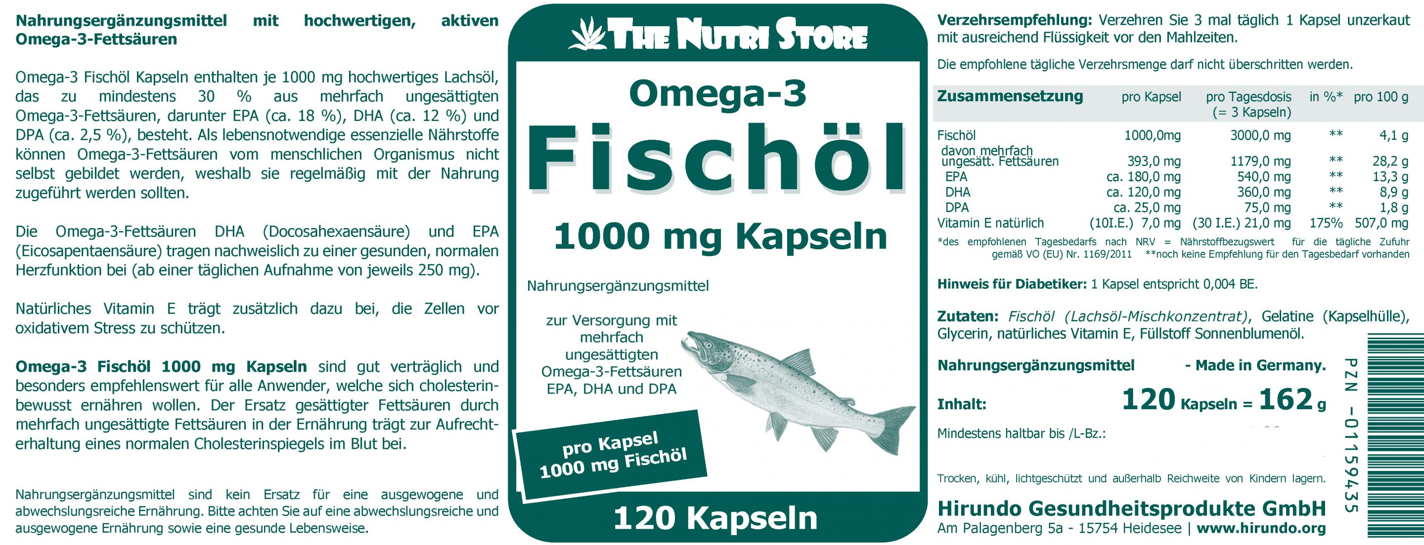 Omega-3 Fischöl 1000 mg Kapseln 120 Stk. – Bild 4