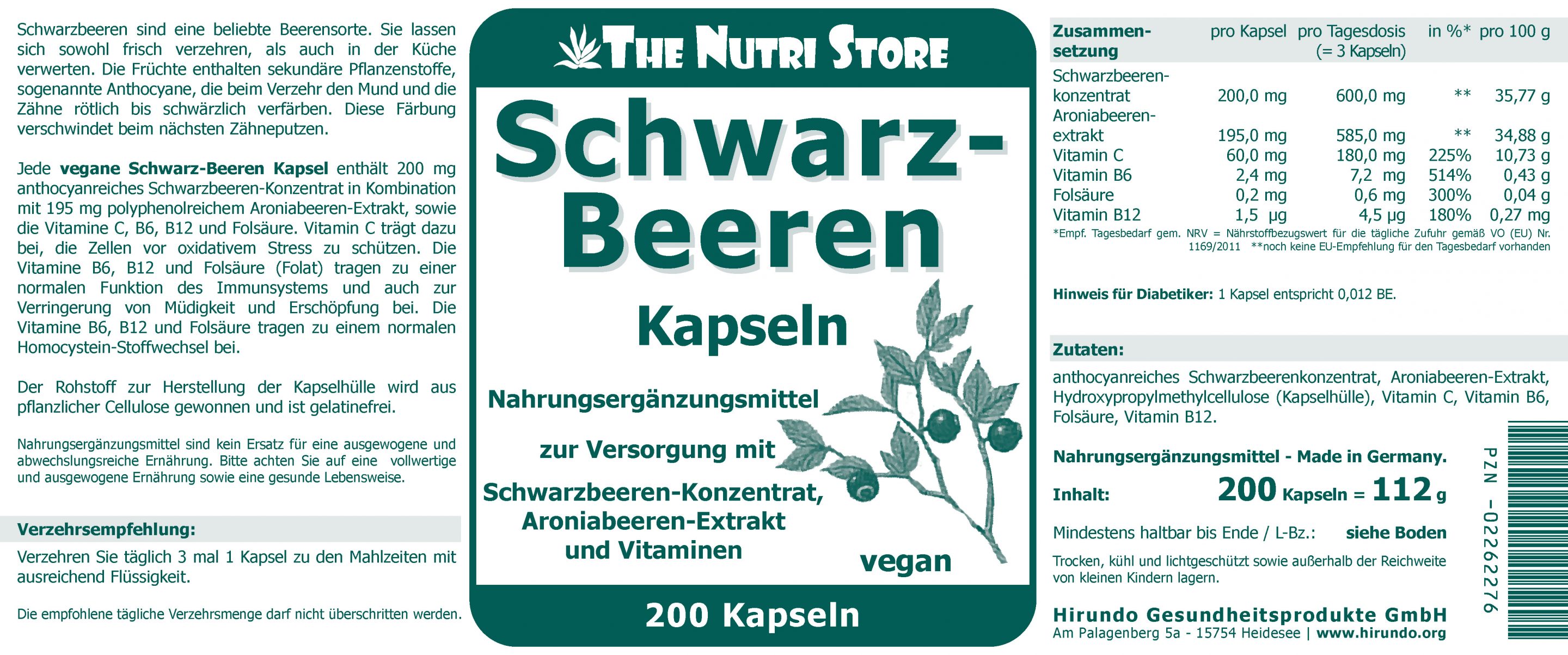 Schwarz Beeren vegane Kapseln 200 Stk. – Bild 4