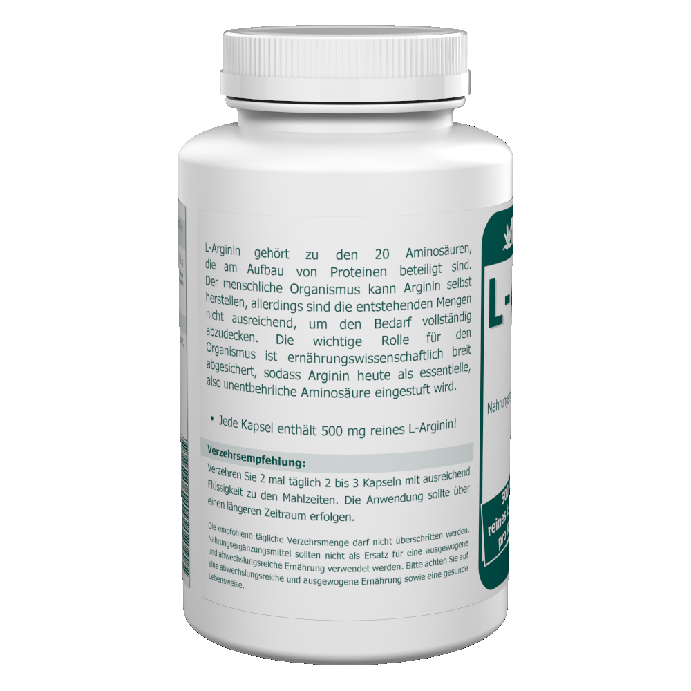 L-Arginin 500 mg Kapseln 250 Stk. – Bild 2