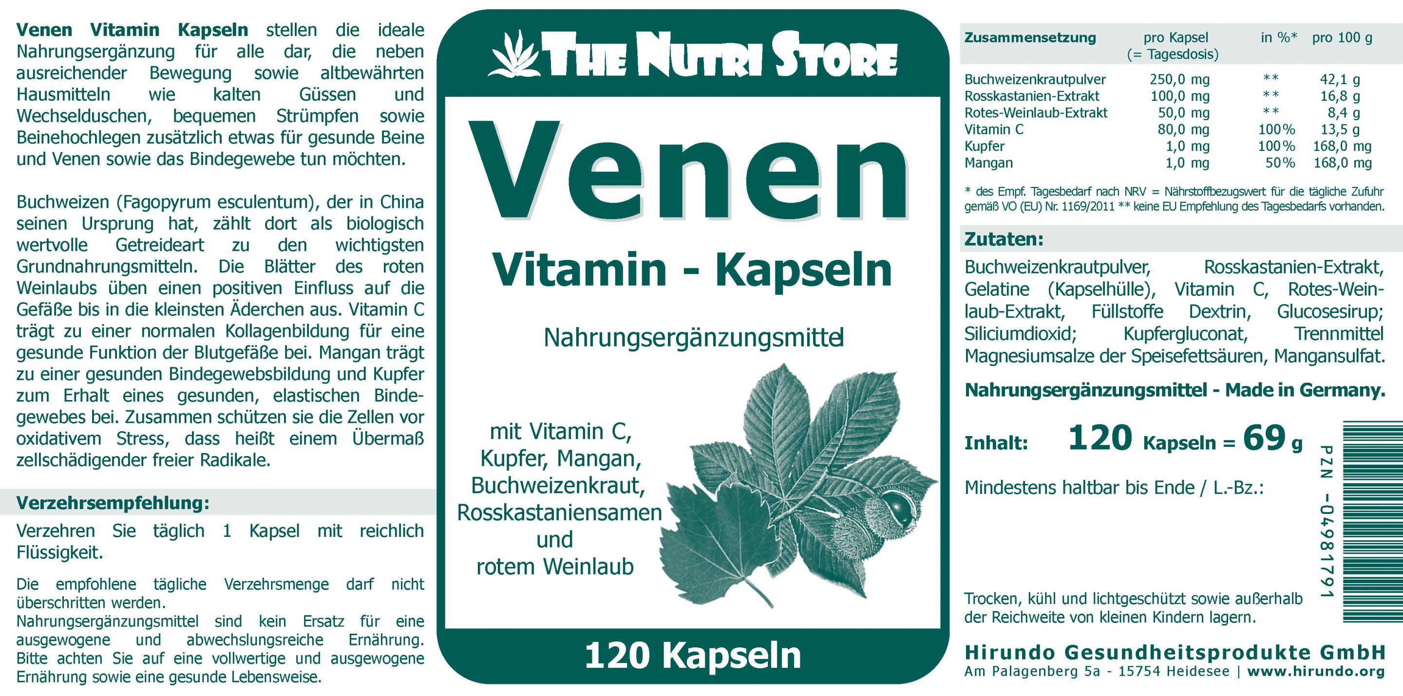 Venen Vitamin Kapseln 120 Stk. – Bild 4