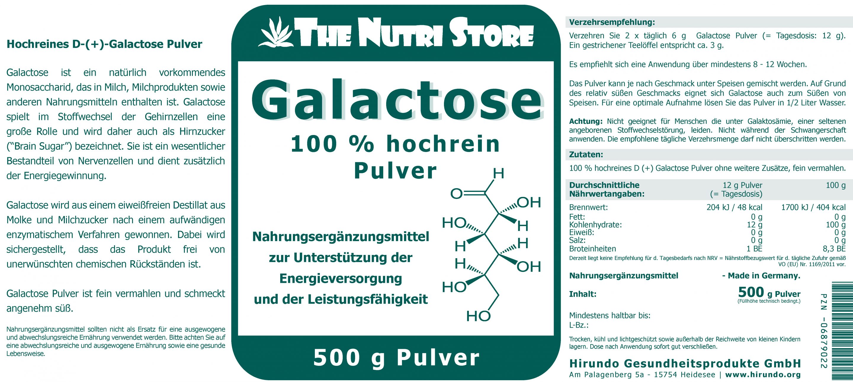 Galactose 100% rein Pulver 500 g – Bild 4