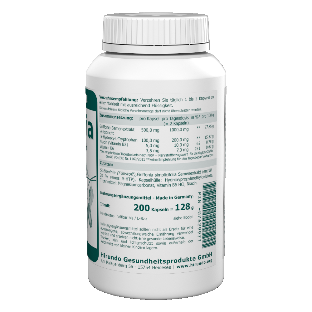 Griffonia 5-HTP 100 mg vegane Kapseln 200 Stk. – Bild 3
