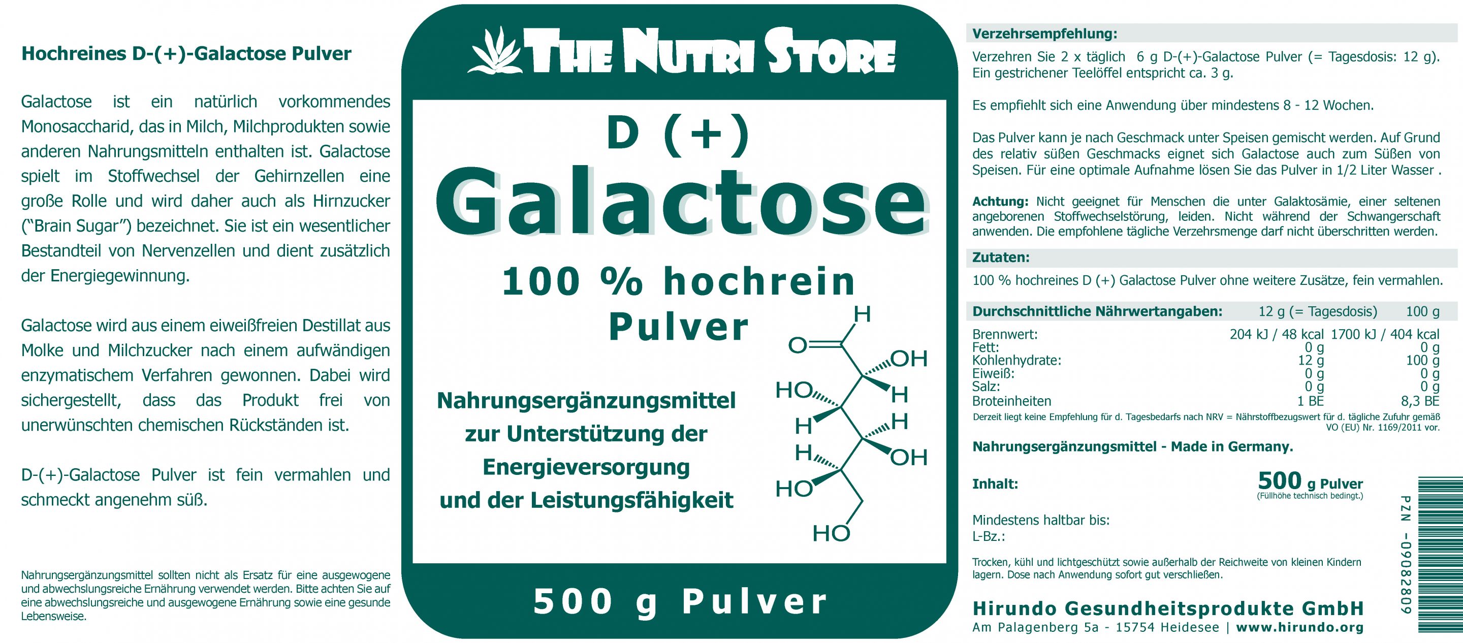 D-Galactose 100% rein Pulver 500 g – Bild 4