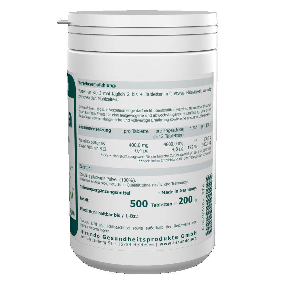 Spirulina Mikroalgen 400 mg Tabletten 500 Stk. – Bild 3