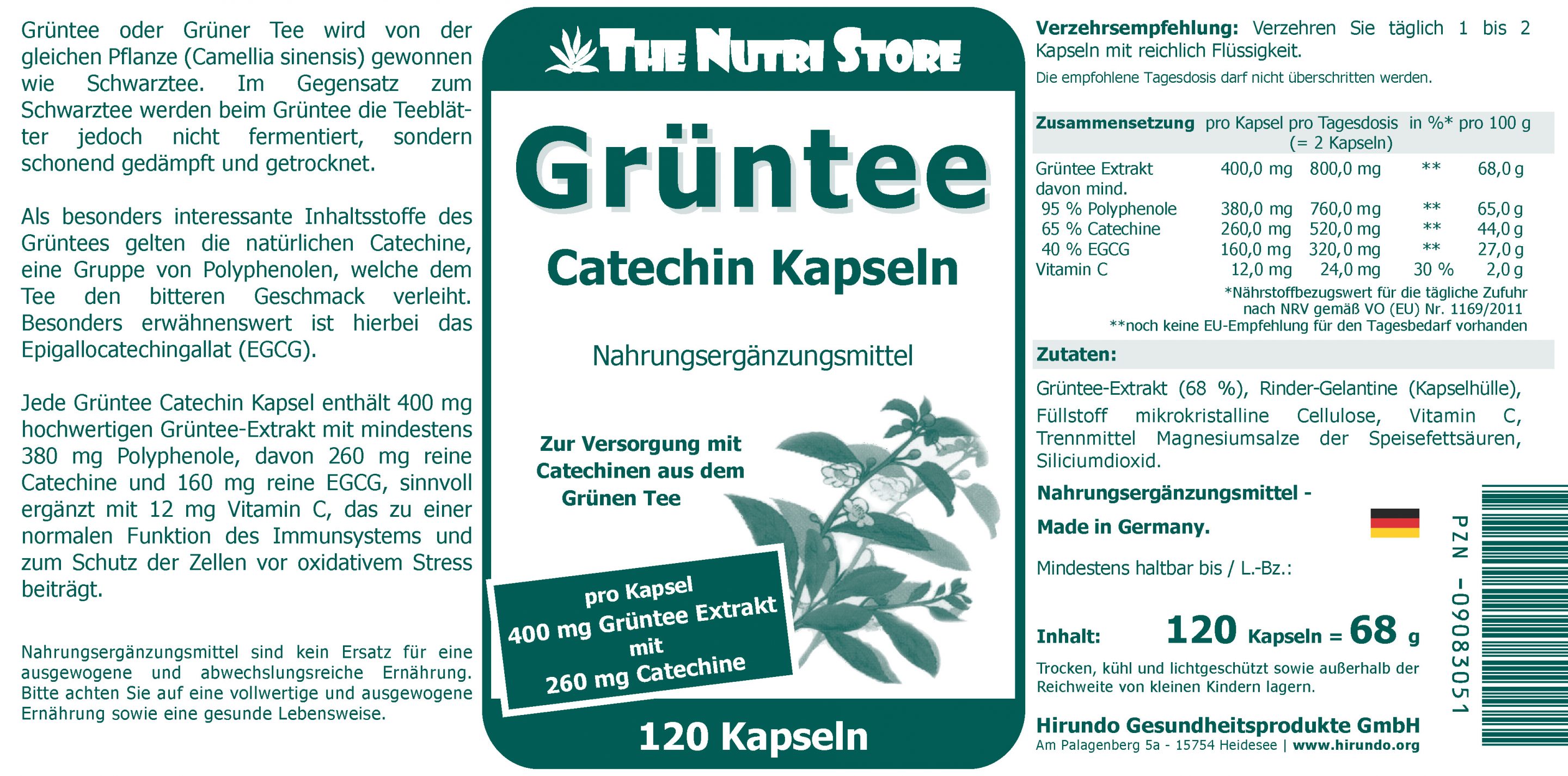 Grüntee 400 mg Catechin Kapseln 120 Stk. – Bild 4