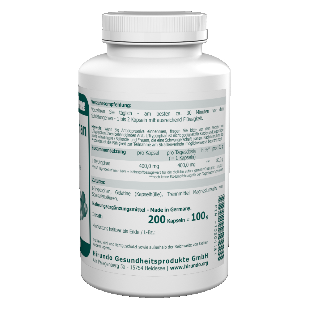L-Tryptophan 400 mg Kapseln 200 Stk – Bild 3