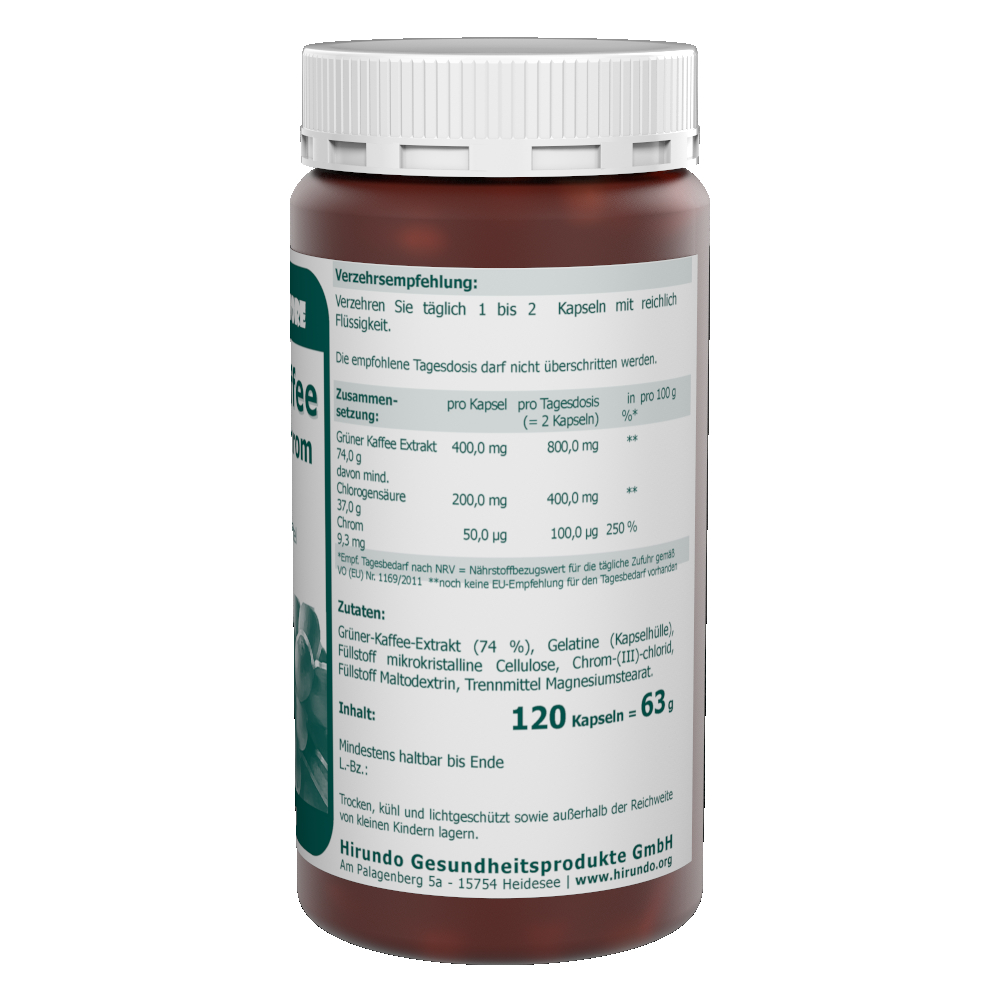 Grüner Kaffee Extrakt 400 mg Chrom Kapseln 120 Stk. – Bild 3