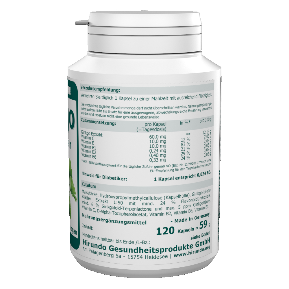 Ginkgo 60 mg Extrakt Kapseln 120 Stk. – Bild 3