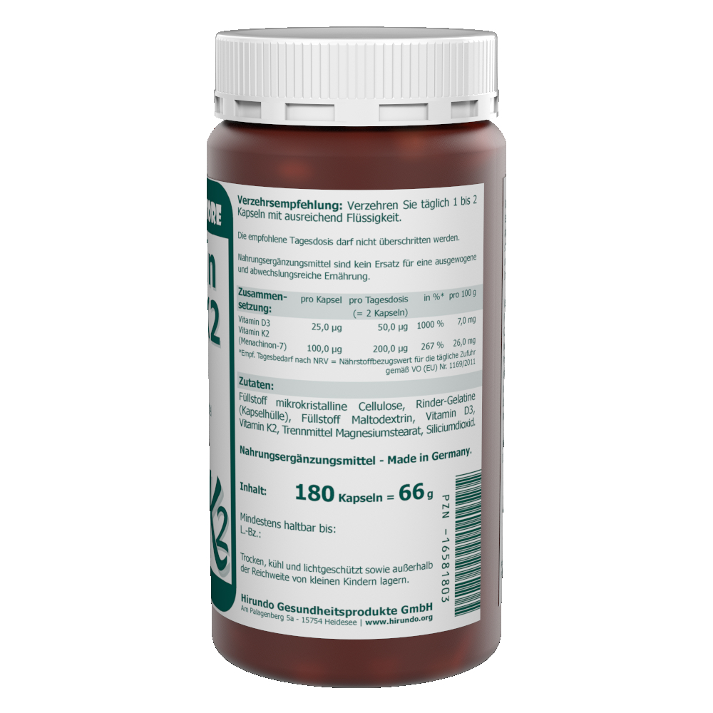 Vitamin D3 + K2 Kapseln 180 Stk. – Bild 3