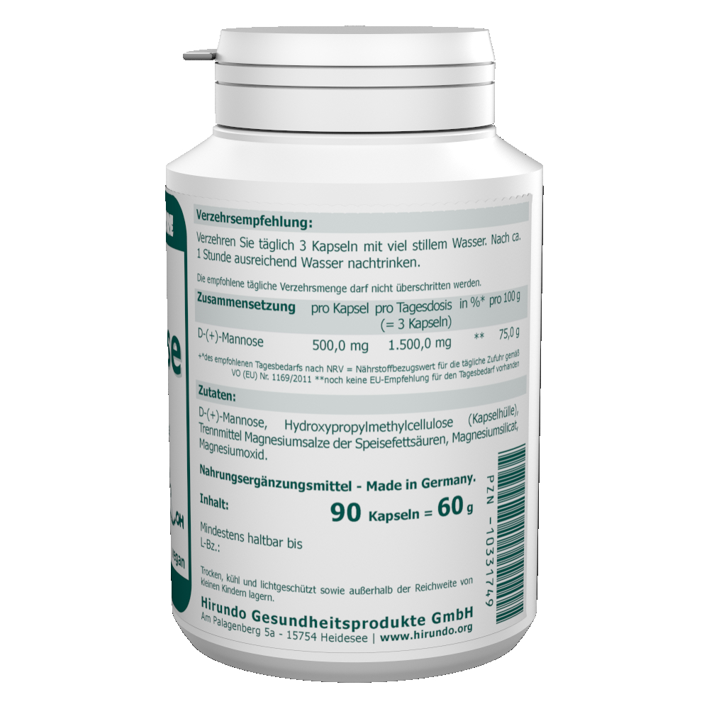 D-Mannose 500 mg vegane Kapseln 90 Stk. – Bild 3