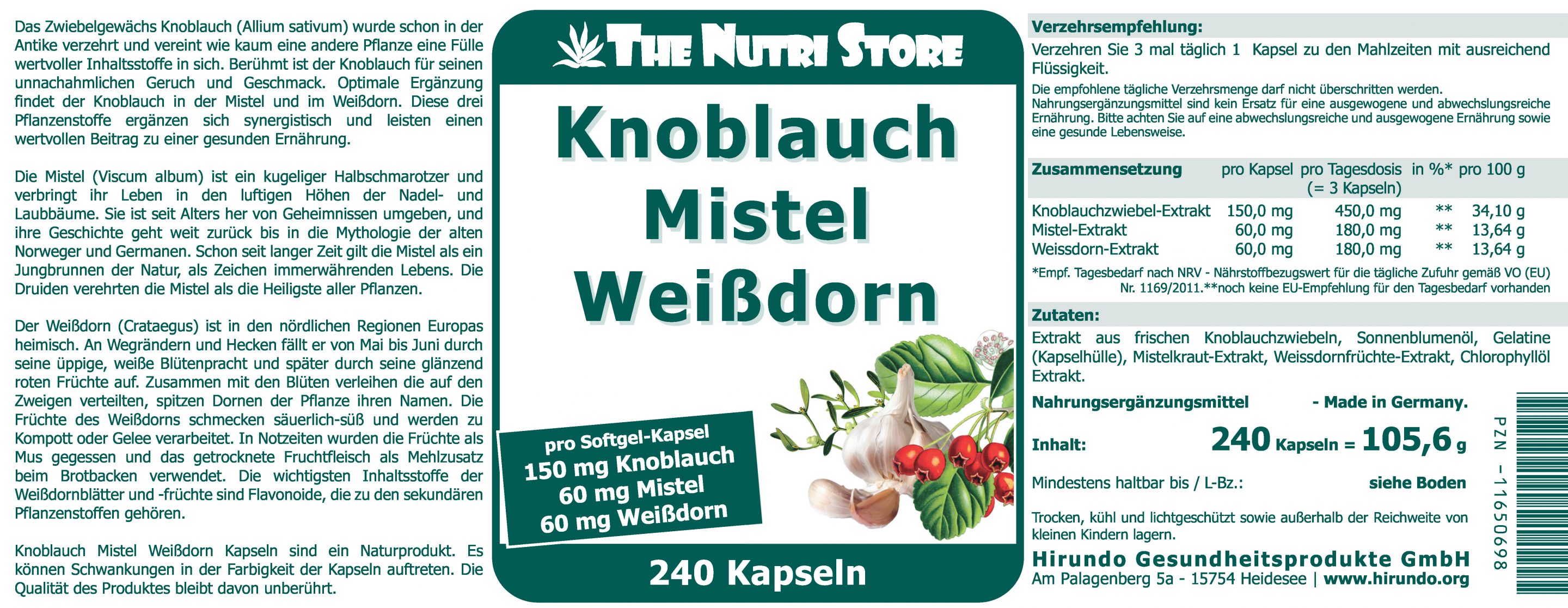 Knoblauch Mistel Weissdorn Kapseln 240 Stk. – Bild 4