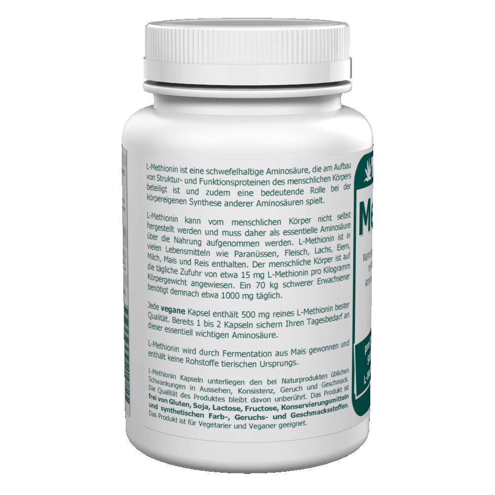 Methionin 500 mg vegane Kapseln 120 Stk. – Bild 2