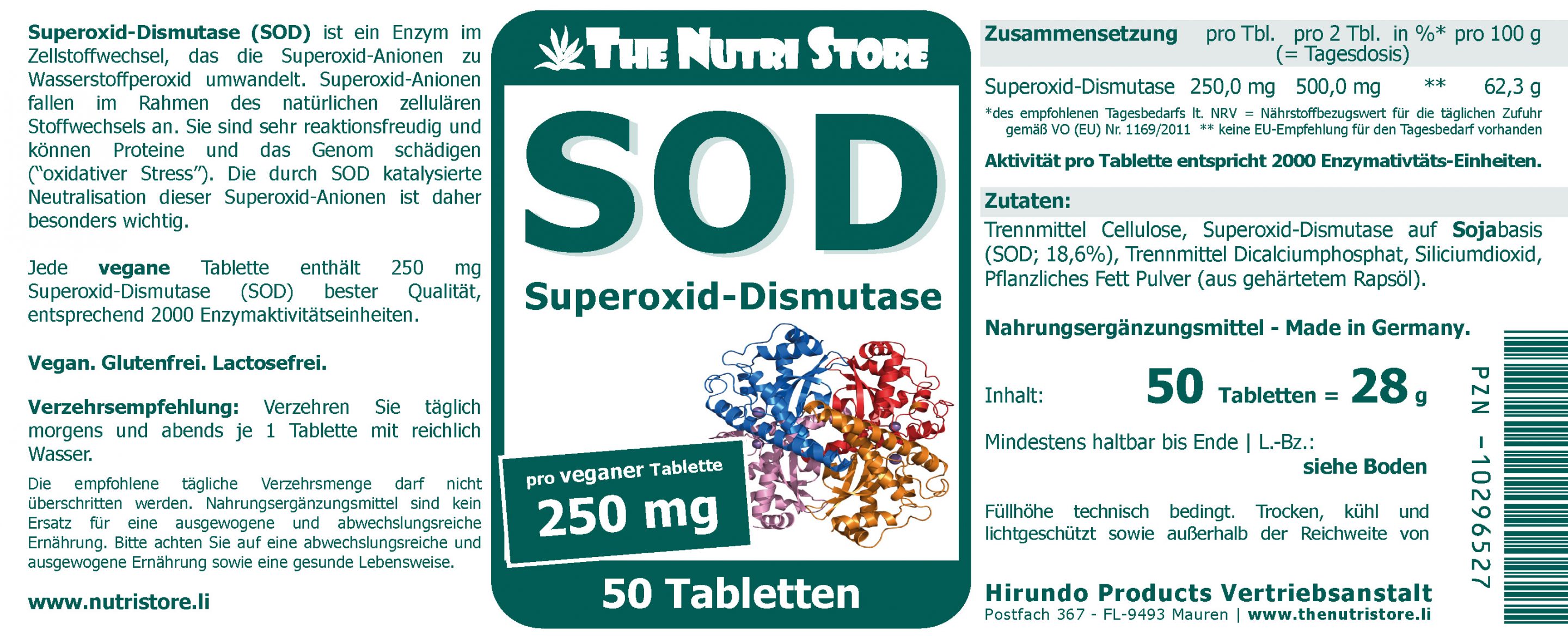 SOD 250 mg Superoxid-Dismutase vegane Tabletten 50 Stk. – Bild 4