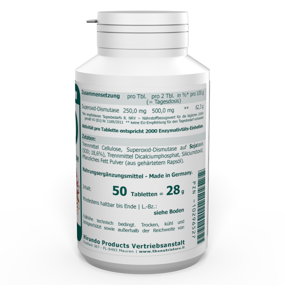 SOD 250 mg Superoxid-Dismutase vegane Tabletten 50 Stk. – Bild 3