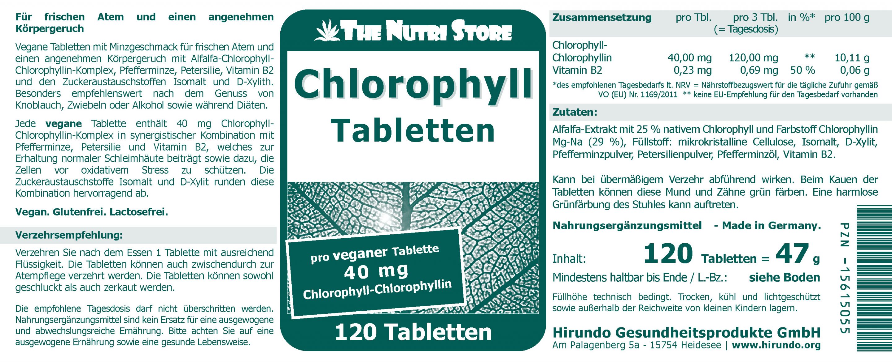 Chlorophyll Tabletten vegan 120 Stk. – Bild 4
