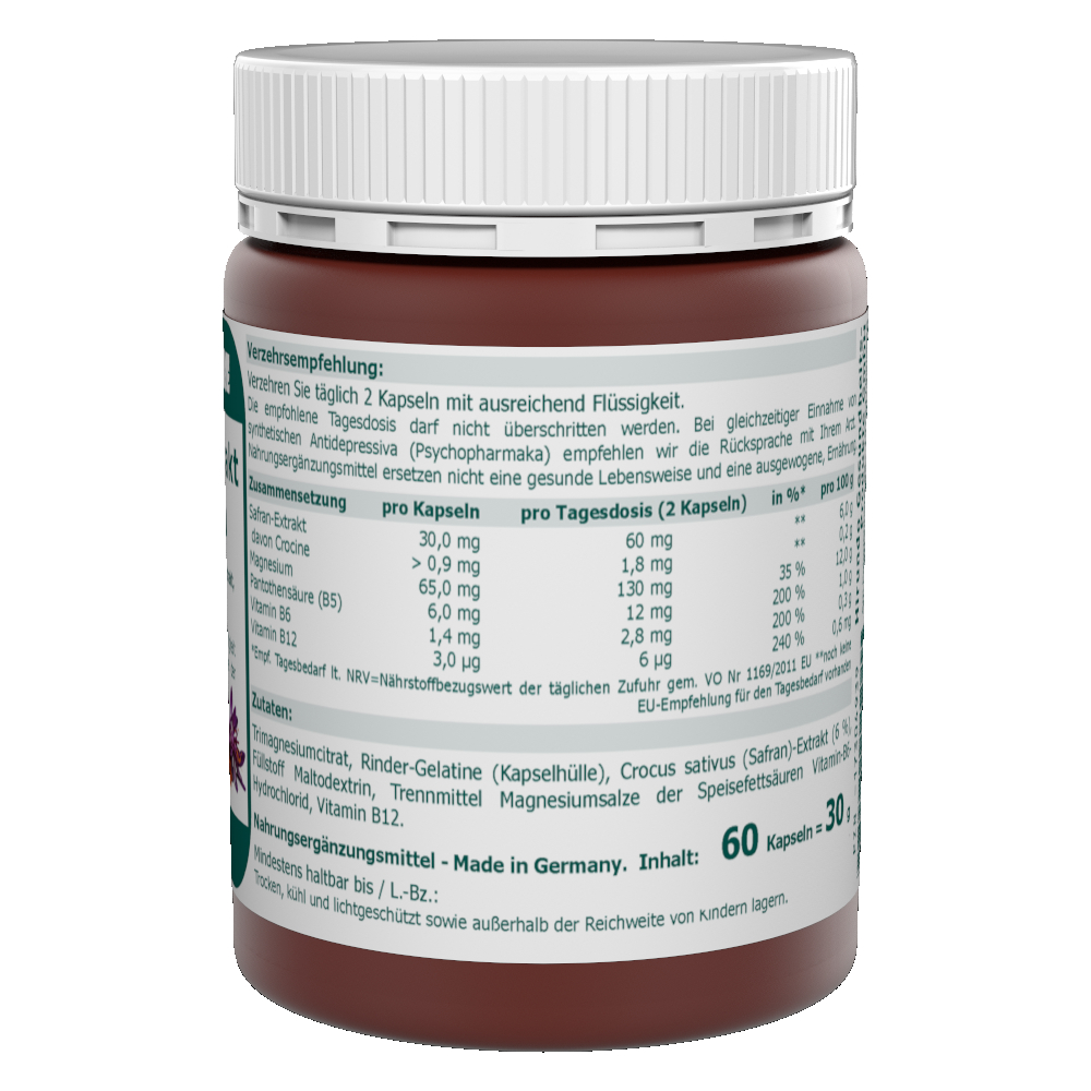 Safran 30 mg Extrakt Nerven Kapseln 60 Stk. – Bild 3