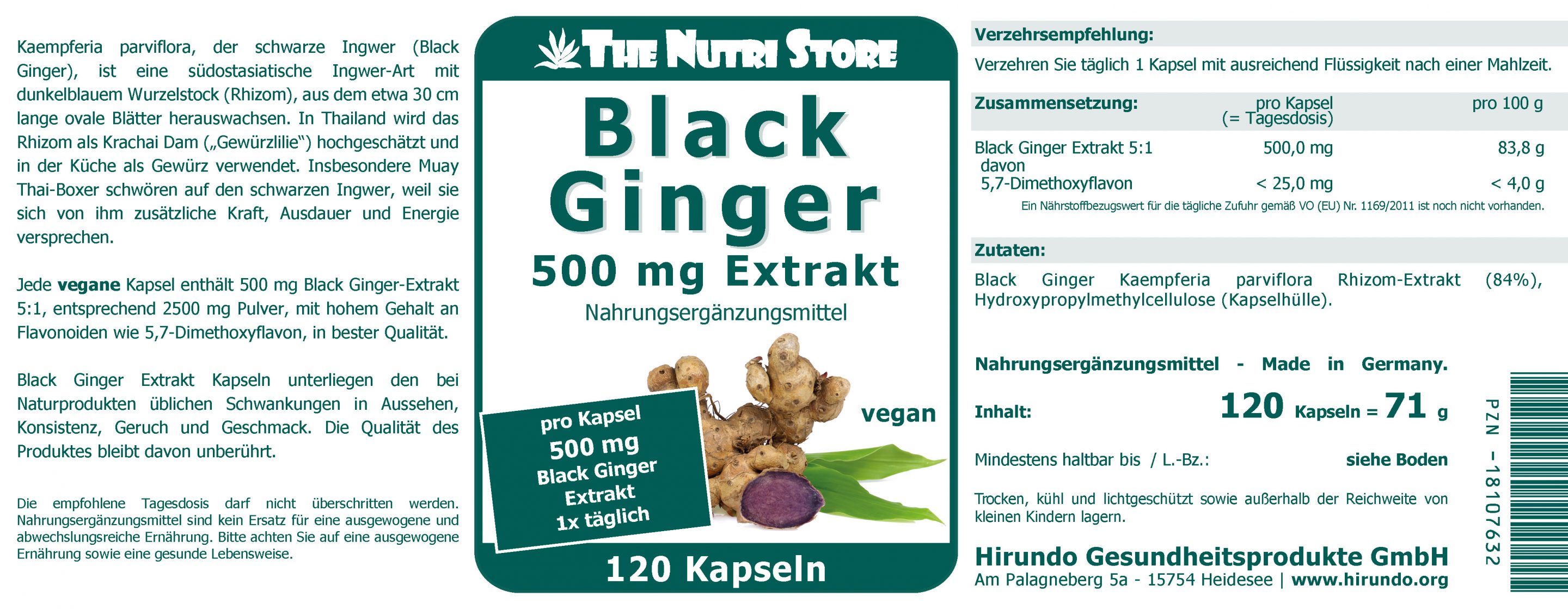 Black Ginger Extrakt 500 mg Kapseln 120 Stk. – Bild 4