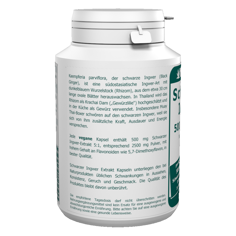Schwarzer Ingwer Extrakt 500 mg Kapseln 120 Stk. – Bild 2