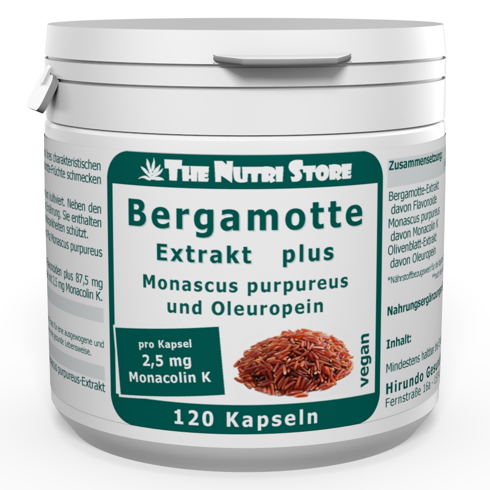 Bergamotte Extrakt plus Monascus Oleuropein vegane Kapseln 120 Stk.