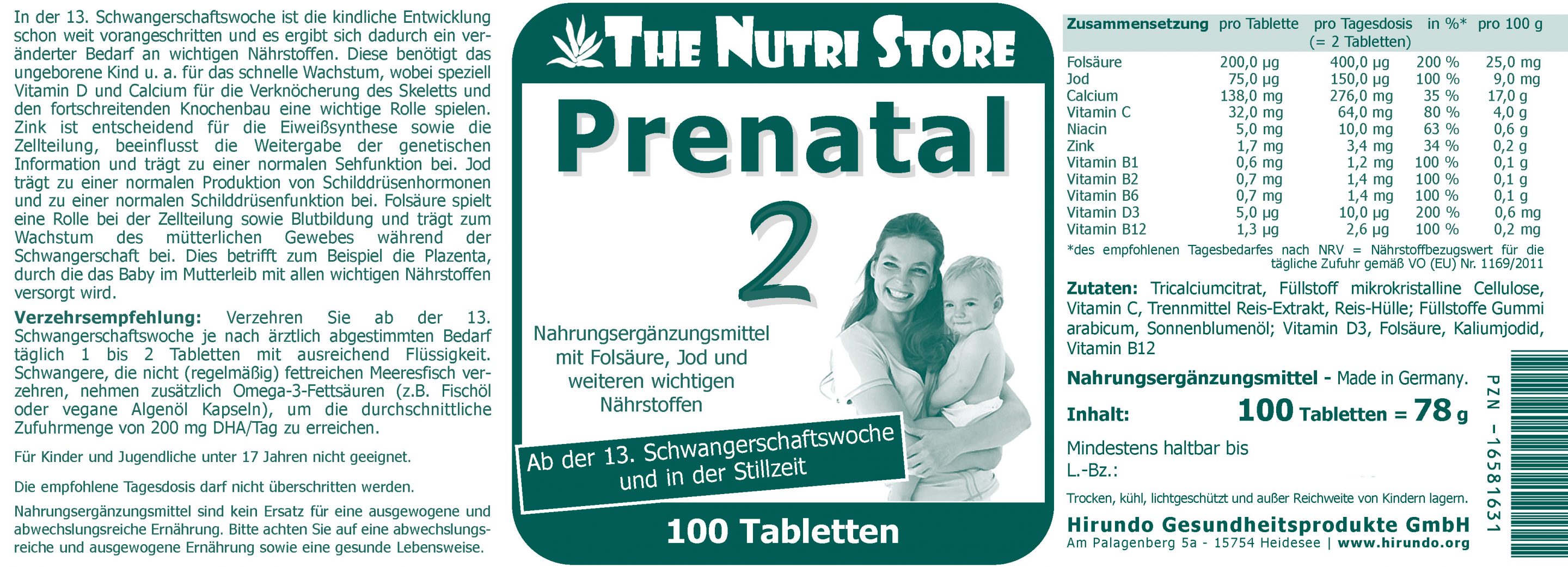 Prenatal 2 Schwangerschaft + Stillzeit 100 Stk – Bild 4