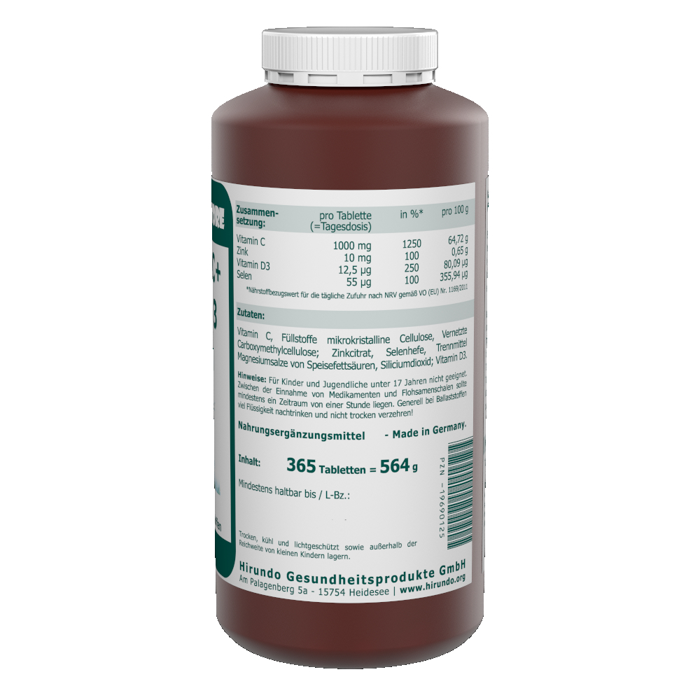 Vitamin C 1000mg + Zink 10mg + D3 + Selen Tabletten – Bild 3